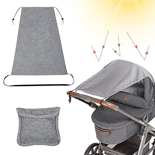 Protetor de Sol para Carrinho WELLXUNK Cinzento DERUO - Móveis para bebês e crianças pequenas - protetor sol, carrinho, cinzento, polyester, 67x50cm