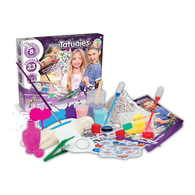 Kit de tatuagem para crianças SCIENCE4YOU Science4you - Tatuagens temporárias - kit, tatuagem, crianças, ciência, maquilhagem