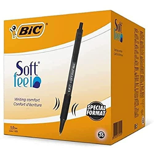 Esferográfica Bic Softfeel Retrátil Preto Caixa de 36 BIC - Canetas - borracha, retrátil, caneta de feltro, tinta ácida
