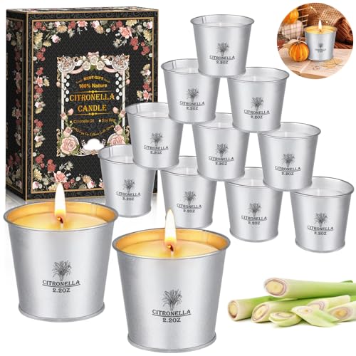 Velas de Exterior 12X2.2Oz GUHAOOL Cera de Soja Natural GUHAOOL - Repelentes de insetos domésticos - cera de soja, natural, exterior