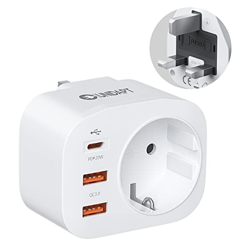 Adaptador e transformador UNIDAPT 20W UK Unidapt - Inversores de energia - transformador, tomadas Reino Unido, 20w, 2 dispositivos
