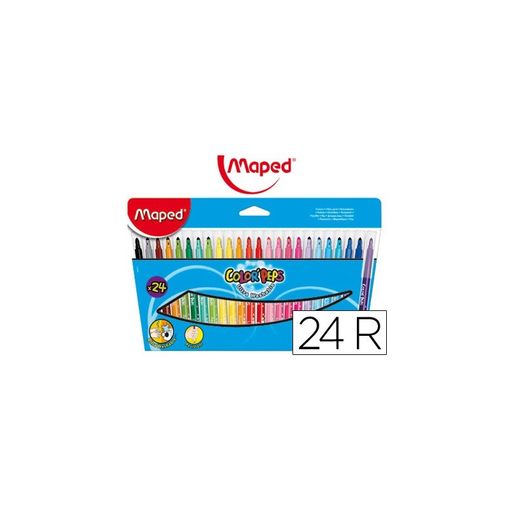 Lápis de Cor MAPED 24 Unidades (Multicor) Maped - Marcadores e marcadores de texto - 24 unidades, multicor, compacto, fáceis de lavar