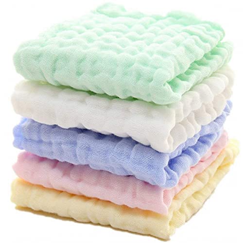 Toalhitas Muslin 100% Algodão 5 Unidades YIQI - Toalhas de banho e panos de limpeza - algodão, 5 unidades, muslin