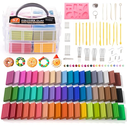 Kit de Artesanato SHUTTLE ART (Idade Mínima: 6 Anos) Shuttle Art - Materiais de cerâmica e escultura - 57 cores, antiaderente, acessórios, ferramentas