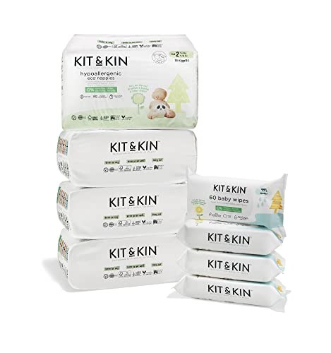Fraldas Ecológicas KIT&KIN (Lote: 36 Fraldas + 12 Toalhitas) Kit & Kin - Banho e corpo - ecológicas, 36 fraldas, 12 toalhitas
