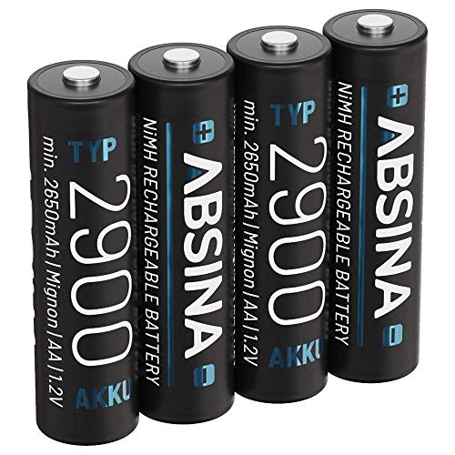 Pilhas Recarregáveis ABSINA 4X Pilas Recargables AA 2900 NiMH ABSINA - Baterias - 2900mAh, nimh, recarregáveis, aa