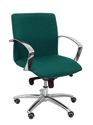 Cadeira de Escritório PYC Caudete Verde com rodas anti-escorregueiro (Braços Fixos - Tecido) Piqueras y Crespo - Cadeiras - cadeira escritorio, pyc caudete verde, rodas antiescorregueiro, braços fixos, tecido