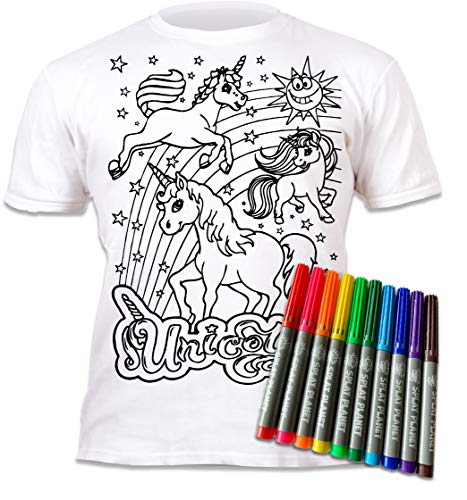 T-Shirt para Pintar SPLAT! Unicornio (Idade Mínima: 3) Splat Planet - Roupa - unicórnio, pintar, idade mínima: 3