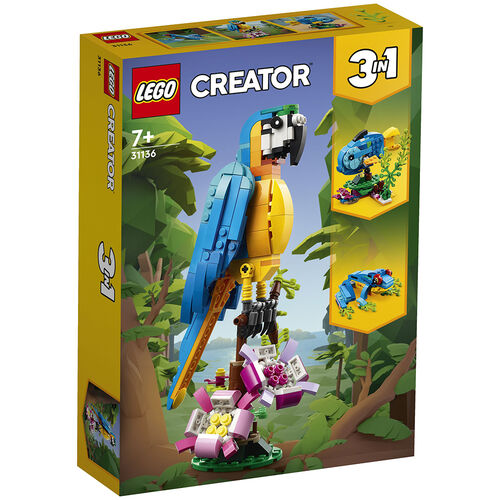 LEGO Creator - 3 em 1: Exotic Loros - 31136 (Idade mínima: 7) LEGO - Blocos de encaixe - lego creator, 3 em 1, exóticos, loros, 31136, idade mínima