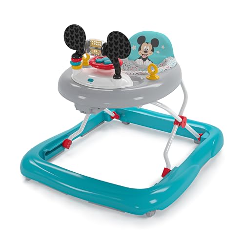 Andador BRIGHT STARTS Mickey Mouse (Idade Mínima Recomendada: 6 Meses) BRIGHT STARTS - Móveis para bebês e crianças pequenas - rodas estabilizantes, alavanca de luzes, espelho, elástico