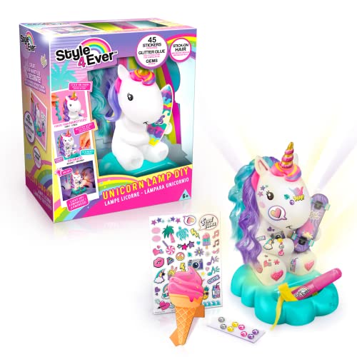 Lâmpada Canal Toys Unicornio Style4Ever CANAL TOYS - Luminárias Decorativas - lâmpada LED, decorar, autocolantes, pedrarias, colagem, criativa