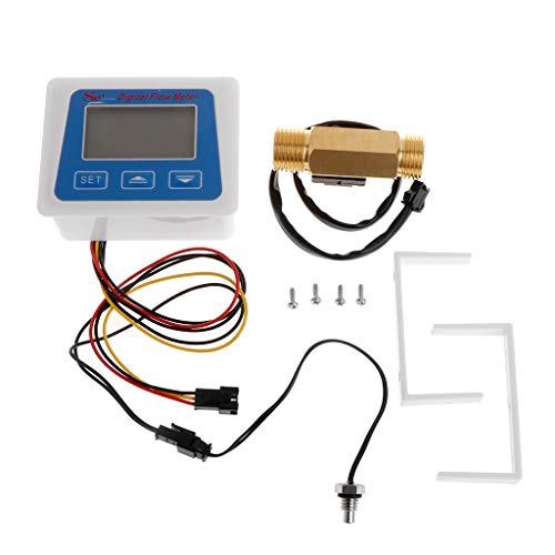 Medidor de fluxo digital com sensor de temperatura e tempo BIlinli - Termopares e termopilhas - digital, temperatura, tempo