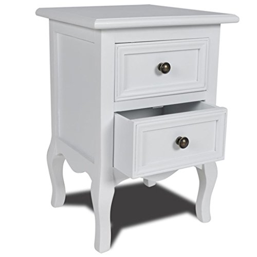 Mesa de cabeceira vidaXL | 34,5 x 30 x 49 cm | branco vidaXL - Conjuntos de móveis - 34.5 x 30 x 49 cm, branco, gavetas, madeira