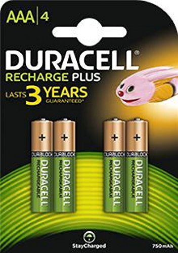 Pilha Recarregável DURACELL Lr03 (3.6 V) Duracell - Baterias - 3.6 V, 750 mah, AAA, preto