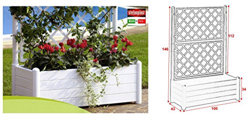 Vaso STEFANPLAST Floreira (Branco - Aço - 100 x 43 x H 142 cm) Stefanplast - Vasos e canteiros - aço inoxidável, 100 x 43 x 142 cm, 80 litros, elegante