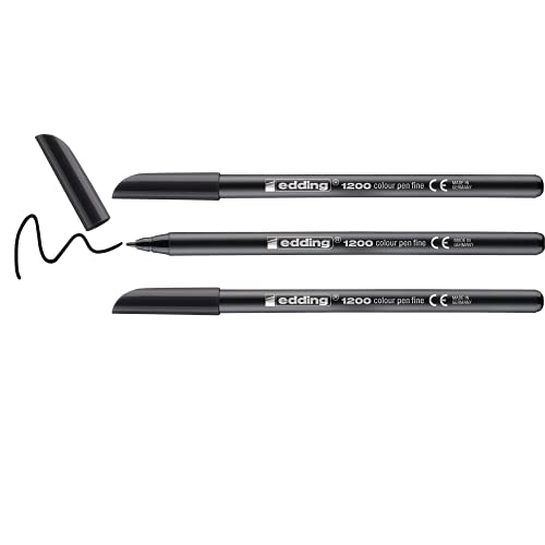 Marcador EDDING 4-1200-00 (Preto - Ponta Fina) Edding - Canetas - ponta fina, 30 cores, brilhante, vibrantes