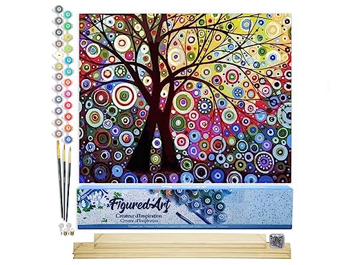 Painel FIGURED'ART Numbers Painting Tree (40 x 50 cm) Figured'Art - Materiais de arte e artesanato - pintura, árvore, 40x50 cm