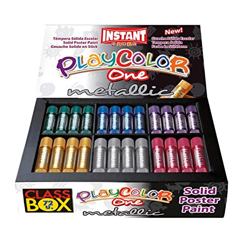 Caixa de Temperas para Crianças PLAYCOLOR Class Box Metallic One (Idade Mínima Recomendada: 3 anos) PlayColor - Pósteres, impressões e arte visual - temperas, crianças, acessórios, cores, design moderno