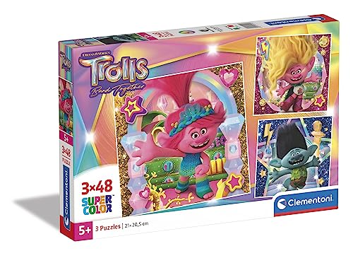 Puzzle CLEMENTONI Trolls 3 Puzzle (Idade Mínima Recomendada: 6 anos) CLEMENTONI - Quebra-cabeças de encaixar - CLEMENTONI, trolls, puzzle, idade mínima recomendada 6 anos