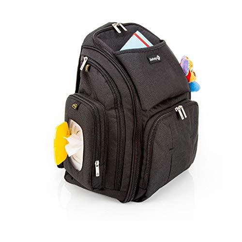 Mochila para Bebé SAFETY 1ST Diaper (Preto) Safety 1st - Sacolas de fraldas - correias acolchoadas, 17 compartimentos, porta biberões, caixa de toalhas