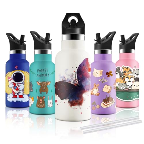 Garrafa KOLLYKOLLA Kids (350 ml - Preto) KollyKolla - Porta-alimentos e bebidas - 350 ml, inox, preto, 22 cm