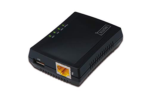 Servidor de impressão DIGITUS DN-13020 (Lan) Digitus - Pontes e roteadores - ethernet lan, 100 mbit/s, usb 2.0, preto