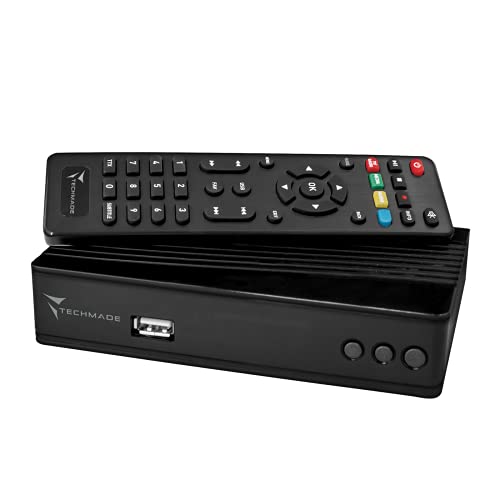 Receptor de TV Techmade DVB-T2 Digital Receiver | Preto Techmade - Acessórios interiores de veículos a motor - dvb-t2, alta definição, comando à distância, tv