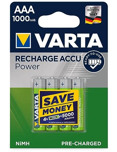 Pilha Recarregável VARTA 1000mAh Nickel-Metal Hydride (NiMH) Varta - Baterias - 1000mAh, nickel-metal hydride, universal, 12V, aa