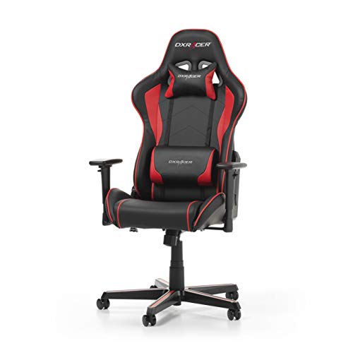 Cadeira Gaming DXRACER F08PV (Até 100 kg - Elevador Classe 4 - Preto e Vermelho) DXRACER - Mobiliário de escritório - gaming, elevador classe 4, até 100 kg, preto e vermelho