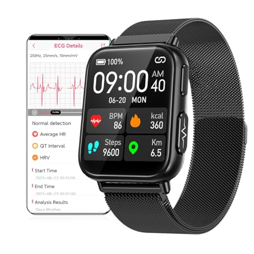 Relógio Desportivo DIGIKUBER ECG Preto (Bluetooth - Até 8 dias de autonomia) DigiKuber - Monitores de atividade - bluetooth, polímero de lítio, até 8 dias, controlo táctil