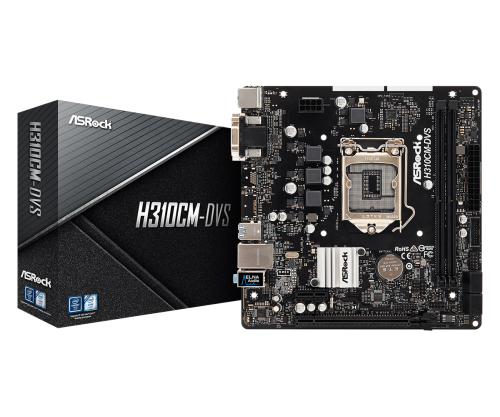 Motherboard ASROCK H310M-DVS (Socket LGA1151 - Intel H310 - Micro-ATX) Asrock - Placas-mãe - lga1151, h310, Micro-ATX