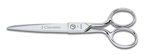 Tesoura de Costura Manual 18 Cm (Recondicionado Como Novo) 3 Claveles - Ferramentas de corte e relevo para artesanato - 18 cm, manual, alta qualidade, ergonómica