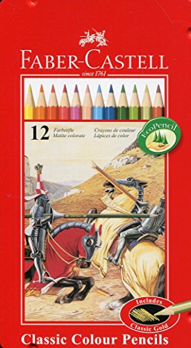 Lápis de Cor FABER-CASTELL 115844 (Multicor - 12 Tabletas) Faber-Castell - Lápis de madeira - hexagonal, 12 tabletas, cera de abelhas, resistente