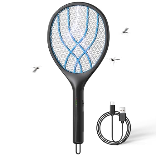 Raquetas Mosquito Elétricas VEGREM (Preto - 25 x 12.5 x 6 cm) SANCAI - Armadilhas de controle de pragas - elétricas, indicador, bateria recarregável, mala de proteção