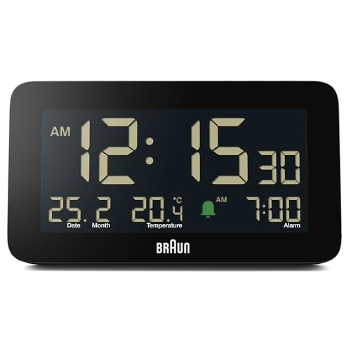 Relógio Despertador BRAUN BC10B Preto (Pilhas) Braun - Áudio - despertador, pilhas, preto