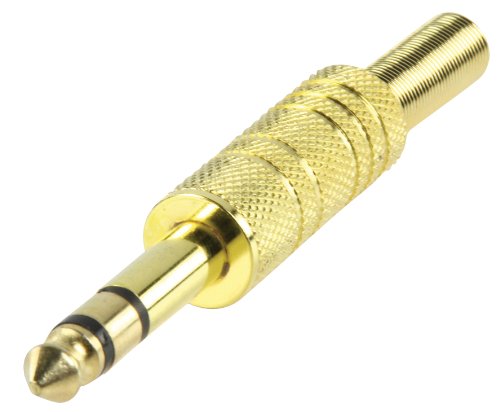 Conetor de áudio VALUELINE JC-033 6.3mm Stereo (M) Dourado Valueline - Conectores de componentes eletrônicos - conetor áudio, jack, RCA, metal, ouro