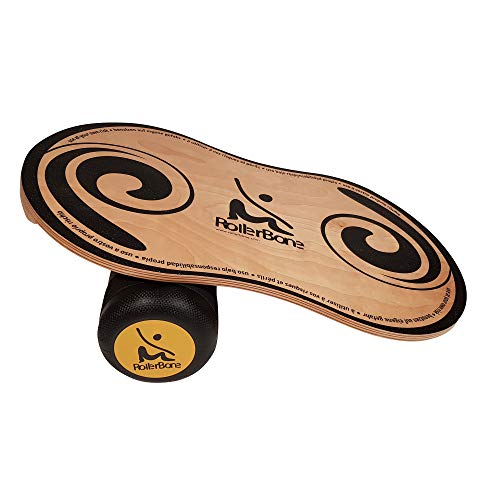 Placa de equilíbrio ROLLERBONE 1.0 PRO SET (Preto - 47x30x5 cm) RollerBone - Exercício e fitness - equilíbrio, preto, 47x30x5 cm