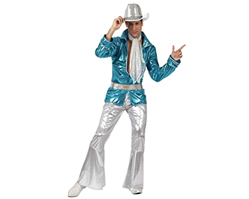 Fato de Homem DISFRAZZES Disco (Tam: M - 40/42 cm) ATOSA - Fantasias - disco, azul, cinto, adulto