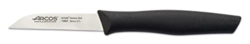 Faca de Descascar Arcos Nova 188401 de Nitrum Inox e Punho de Polipropileno Bolha de Preto Lâmina 8 Cm Arcos - Facas de cozinha - inox, polipropileno, preto, 8 cm