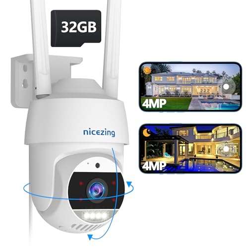 Câmara de segurança NICEZING NC-4MPQHD-EU (Preto) nicezing - Câmeras de vigilância - câmara segurança, exterior, pir sensor, resolução alta, visão nocturna