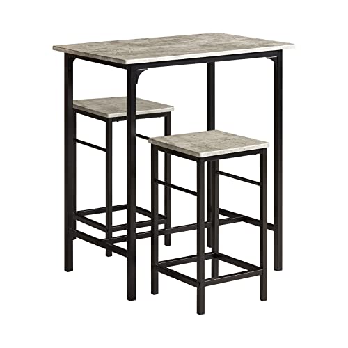 Conjunto de Mesa Alta e 2 Bancos SOBUY OGT10 (Cinzento) sobuy - Conjuntos de móveis de cozinha e sala de jantar - mesa alta, 2 bancos, cinzento