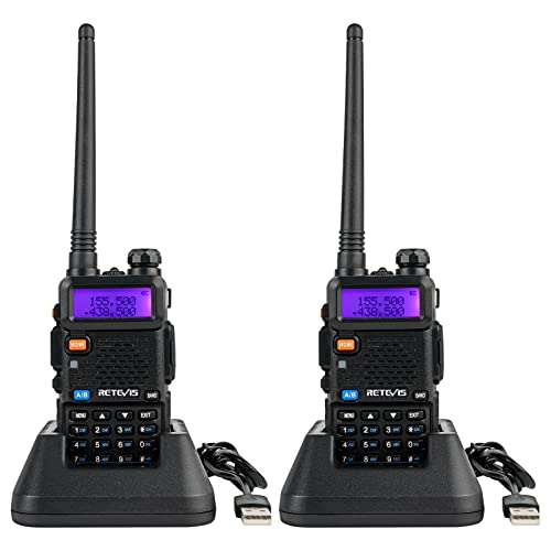 Walkie Talkie Retevis RT5R (16 Canais - Até 8 Km - Até 18h - Preto) Retevis - Rádios bidirecionais - 16 canais, 8 km, 446 mhz, CTCSS/PTT