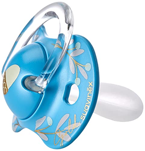 Chupeta Suavinex Gold Edition 18+Mm Azul Suavinex - Chupetas e mordedores - 18 mm, anti-perda, silicone 100%, revestimento borracha