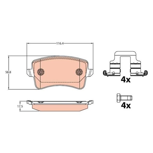 Pastilhas para Parafusos TRW GDB2107 (1 peça) TRW - Sistema de freios de veículos motorizados - pastilhas, parafusos, TRW