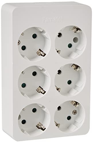 Extensão Elétrica FAMATEL 2506 | Quadrado (6 Tomadas) Famatel - Fios e cabos elétricos - 6 tomadas, enchimento, extensão elétrica