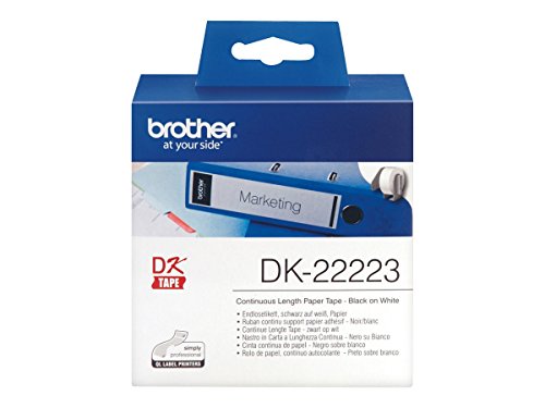 Fita para Etiquetadora Brother DK-22223 Preto Brother - Fitas de etiquetas e recargas - 50x30.48m, preto, termo transferência