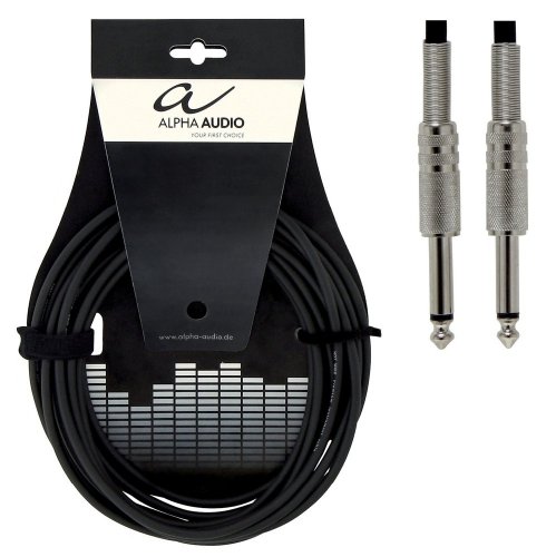 Cabo de Áudio ALPHA AUDIO (Jack - 3 m - Preto) Alpha Audio - Cabos de áudio e vídeo - cabo áudio, 3m, jack, preto, plug & play
