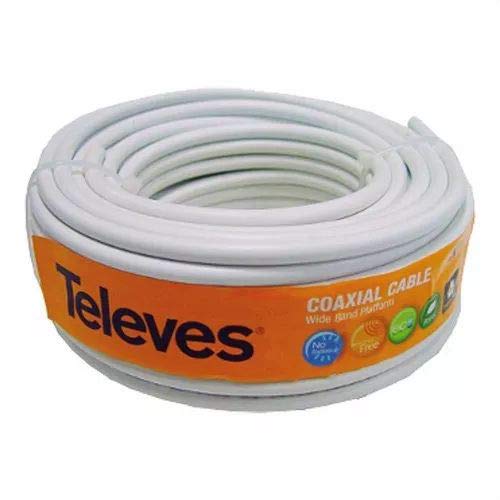 Cabo de Antena TELEVES (Coaxial - 20 m - Branco) Televes - Cabos de áudio e vídeo - coaxial, 20m, branco