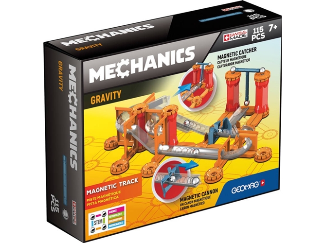 Jogo Magnético GEOMAG Mechanics Gravity Track (Idade Mínima Recomendada: 3 anos) Geomag - Jogos - jogo magnético, geomag mechanics, construção magnética, forças invisíveis, 115 peças
