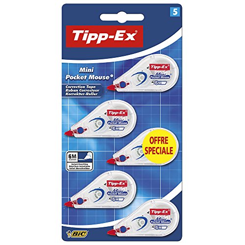 Etiquetas TIPP-EX Corrector (5 Unidades - Remoção) BIC - Correção de fluídos, canetas e fitas - correções, borracha, papel, cartão